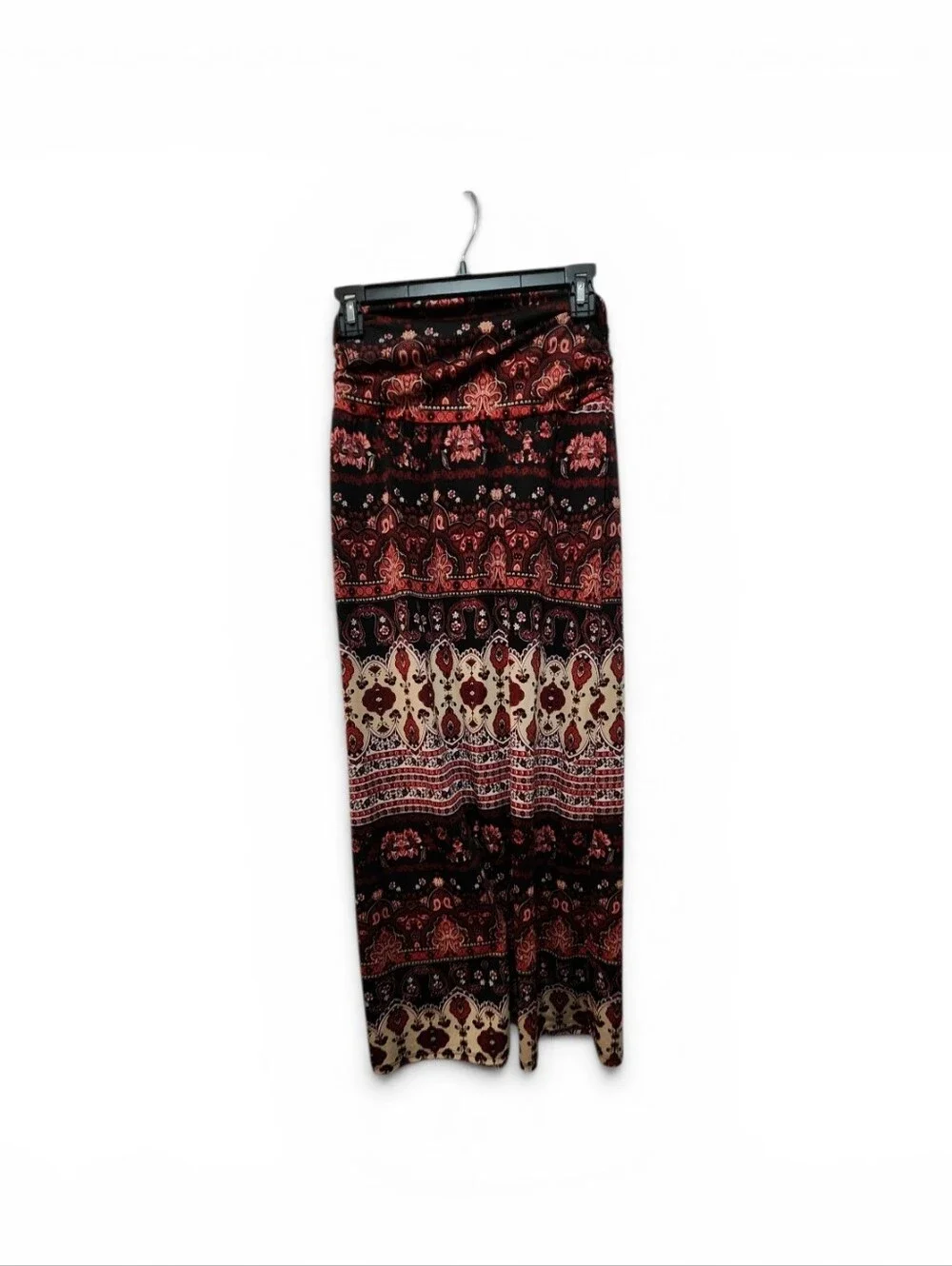 AB Studio Red and Black Printed Maxi Skirt Size Small